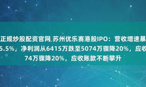 正规炒股配资官网 苏州优乐赛港股IPO：营收增速暴跌从22%降至5.5%，净利润从6415万跌至5074万骤降20%，应收账款不断攀升