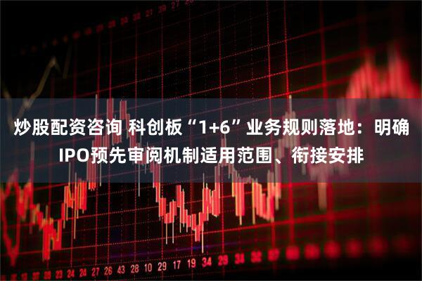 炒股配资咨询 科创板“1+6”业务规则落地：明确IPO预先审阅机制适用范围、衔接安排