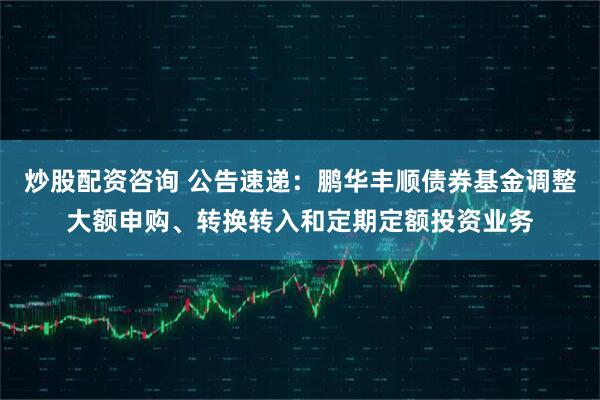 炒股配资咨询 公告速递：鹏华丰顺债券基金调整大额申购、转换转入和定期定额投资业务